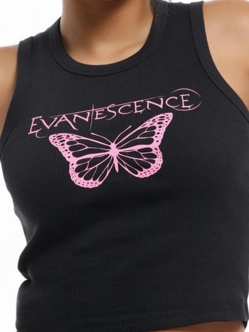 Evanescence Pink Butterfly Girls Tank Top Size L BNWT